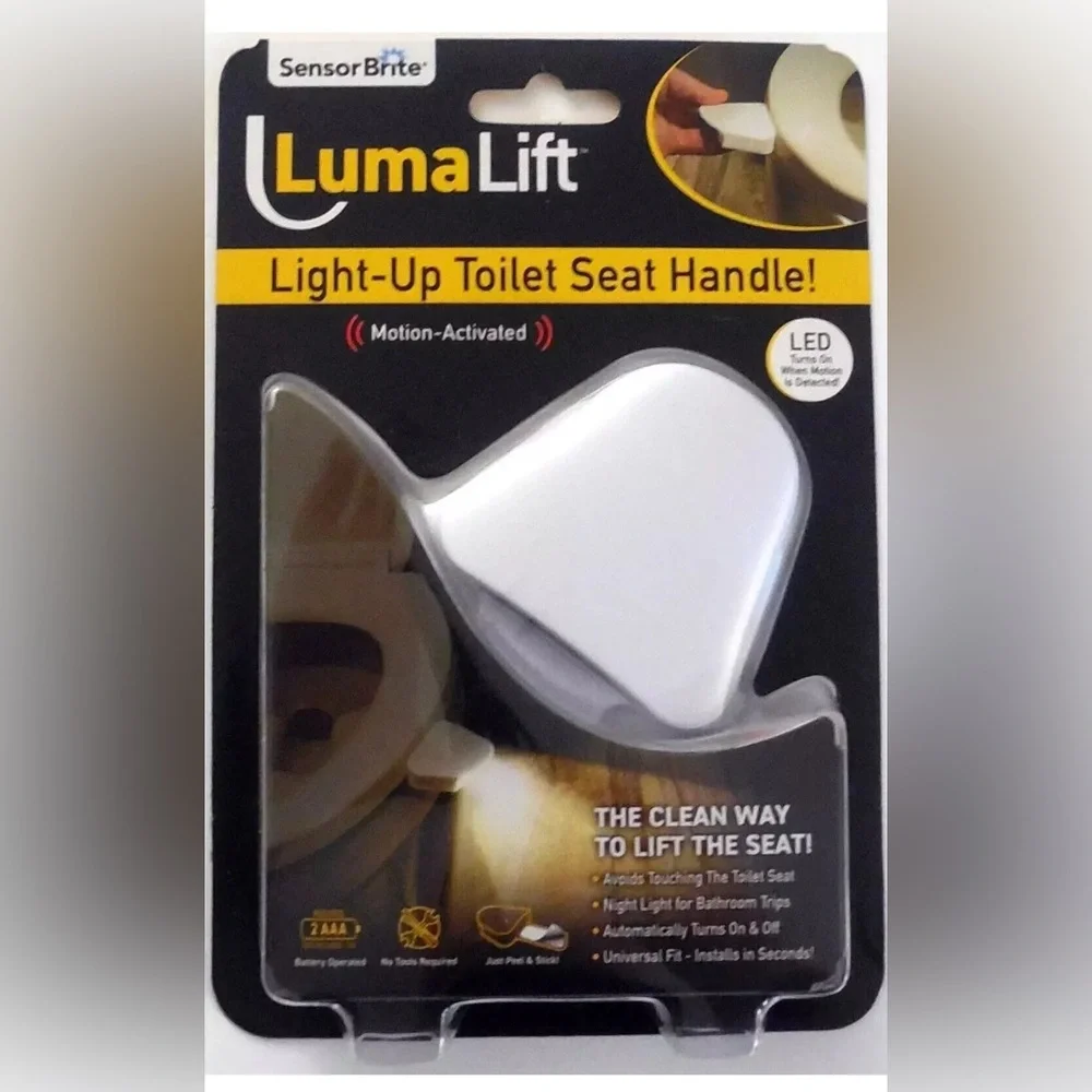 Lot of 4 LumaLift Motion-Activated LED Light-Up Toilet Seat Handles NEW